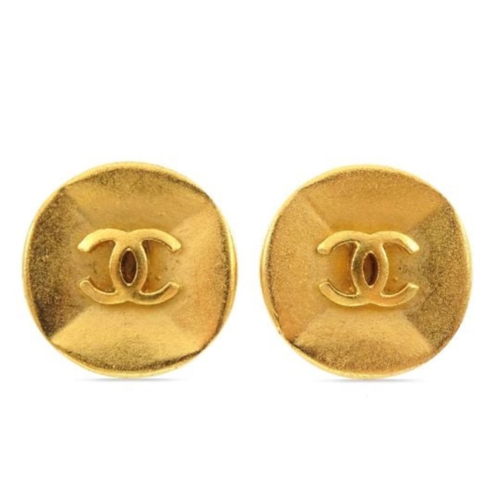 RARE Vintage Chanel button clip on earrings